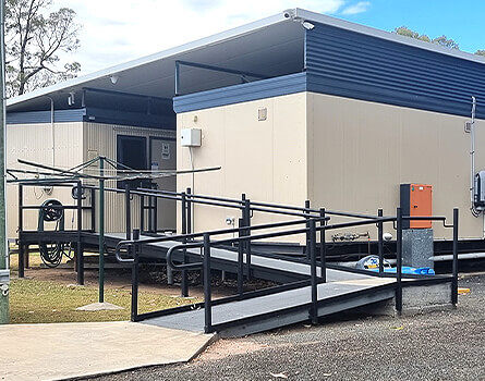 Spacious amenities block